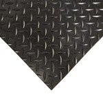 Diamond-Plate Black Rubber Flooring Roll - 3mm x 4ft