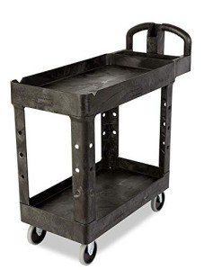 2-Shelf Utility Cart with Ergonomic Handle