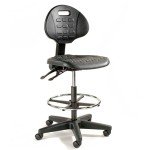 Black Ergonomic Stool, 5-Way Adjustable, 225 Lbs Capacity