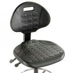 Black Ergonomic Stool, 5-Way Adjustable, 225 Lbs Capacity