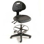 Black Ergonomic Stool, 5-Way Adjustable, 225 Lbs Capacity