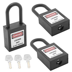 MroMax Keyed Alike Lockout Tagout Padlocks, 3-Pack