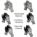 Level 5 Cut Resistant Gardening Gloves - 12 Pairs