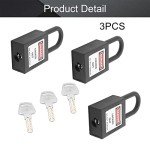 MroMax Keyed Alike Lockout Tagout Padlocks, 3-Pack