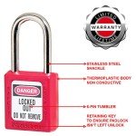 Master Lock Red Safety Padlock for Electrical Use