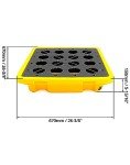 QWORK Yellow Drum Spill Containment Pallet, 2,000 lbs
