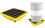 QWORK Yellow Drum Spill Containment Pallet, 2,000 lbs