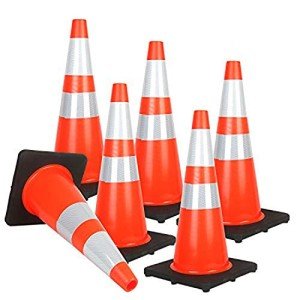 28" Traffic Cones Set with Reflective Collars