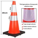28" Traffic Cones Set with Reflective Collars