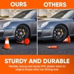 Pyle 12" Heavy-Duty Traffic Cones - 6-Pack