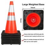 28" Traffic Cones Set with Reflective Collars