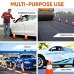 Pyle 12" Heavy-Duty Traffic Cones - 6-Pack