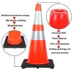 28" Traffic Cones Set with Reflective Collars