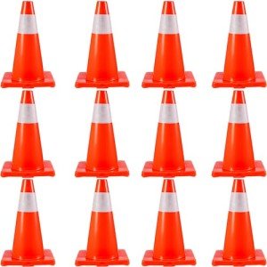 VEVOR 12-Pack 18" Safety Traffic Cones