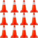 VEVOR 12-Pack 18" Safety Traffic Cones