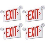 Red LED Emergency Exit Sign with Lights – 4 Pack