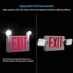 Red LED Emergency Exit Sign with Lights – 4 Pack