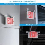Red LED Emergency Exit Sign with Lights – 4 Pack