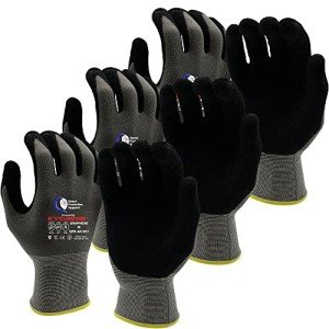 Heavy Duty Cut Resistant Work Gloves - 3 Pairs
