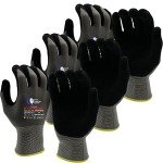 Heavy Duty Cut Resistant Work Gloves - 3 Pairs