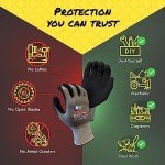 Heavy Duty Cut Resistant Work Gloves - 3 Pairs