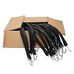 21" Rubber Bungee Cords with S-Hooks (50 Pack)
