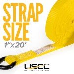 Heavy-Duty 1" x 20' Ratchet Strap with S Hook
