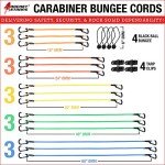 Heavy-Duty Bungee Cords with Carabiners and Clips