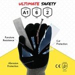 Heavy Duty Cut Resistant Work Gloves - 3 Pairs