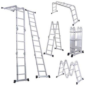 12.5ft Aluminum Multi-Purpose Folding Step Ladder