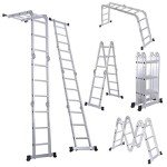 12.5ft Aluminum Multi-Purpose Folding Step Ladder
