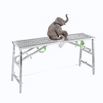 Portable Folding Scaffolding Ladder with Adjustable Height
