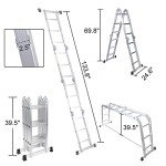 12.5ft Aluminum Multi-Purpose Folding Step Ladder