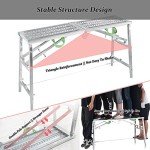 Portable Folding Scaffolding Ladder with Adjustable Height