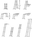 12.5ft Aluminum Multi-Purpose Folding Step Ladder