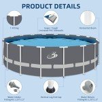 BlueBay 18ft Round Metal Frame Pool Set