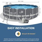 BlueBay 18ft Round Metal Frame Pool Set