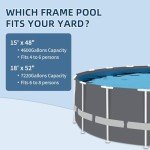 BlueBay 18ft Round Metal Frame Pool Set