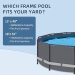 BlueBay 15ft Round Metal Frame Pool Set