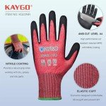 KAYGO A4 Cut Resistant Nitrile Gloves, Large