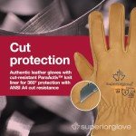 Cut and Water Resistant Leather Work Gloves