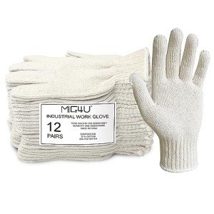 12 Pairs Cotton String Safety Work Gloves