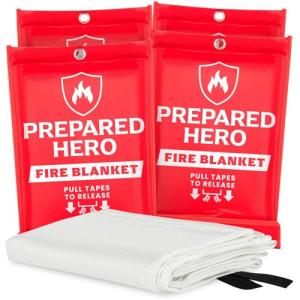 Prepared Hero 4-Pack Emergency Fire Blankets