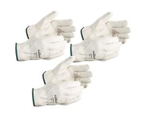 Cowhide Leather Work Gloves - 3 Pack, XL