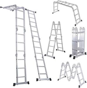 12.5ft Aluminum Multi-Purpose Folding Step Ladder