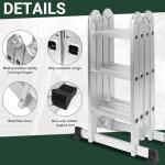 12.5ft Aluminum Multi-Purpose Folding Step Ladder