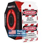 Bilingual Lockout Tags - Danger Do Not Operate
