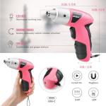 Hi-Spec 27pc Pink Cordless Electric Screwdriver Set