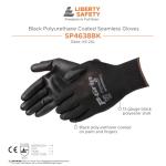 Ultra-Thin Polyurethane Coated Gloves - Size S, Black