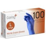 Caring Powder-Free Nitrile Exam Gloves, Large 100ct